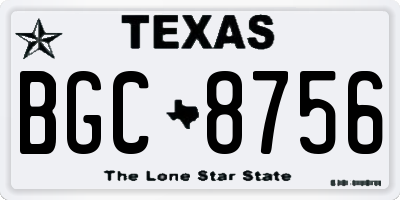 TX license plate BGC8756