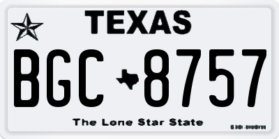 TX license plate BGC8757