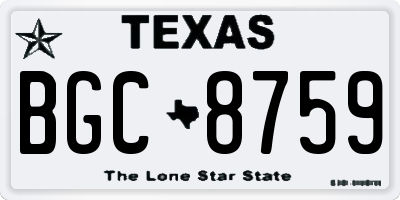 TX license plate BGC8759
