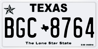 TX license plate BGC8764