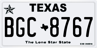 TX license plate BGC8767