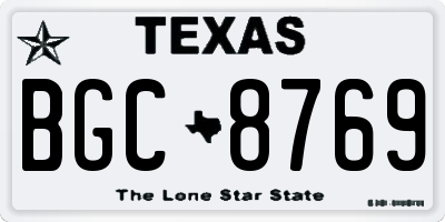 TX license plate BGC8769