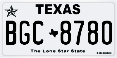 TX license plate BGC8780