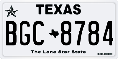 TX license plate BGC8784