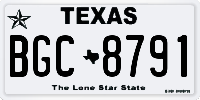 TX license plate BGC8791