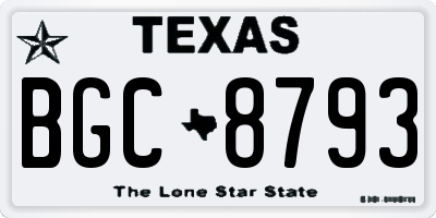 TX license plate BGC8793
