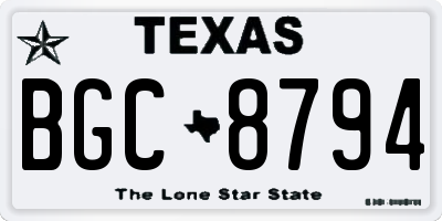 TX license plate BGC8794