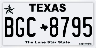 TX license plate BGC8795