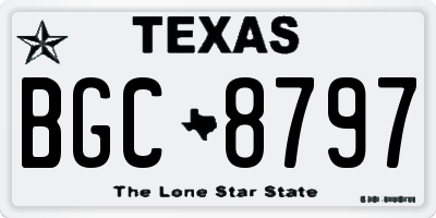 TX license plate BGC8797