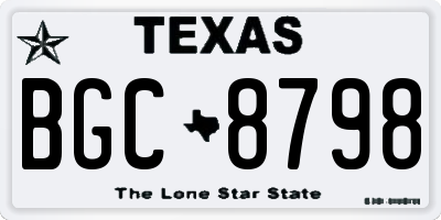 TX license plate BGC8798
