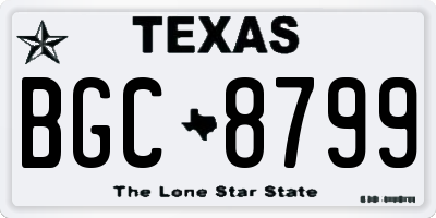 TX license plate BGC8799