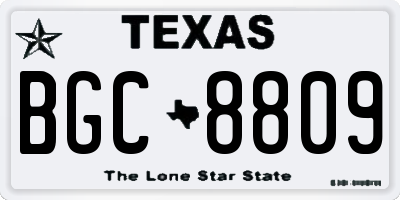 TX license plate BGC8809