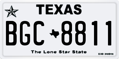 TX license plate BGC8811