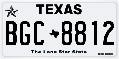 TX license plate BGC8812