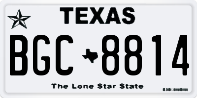 TX license plate BGC8814