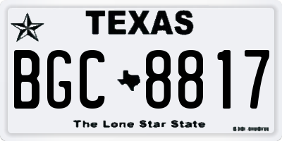 TX license plate BGC8817