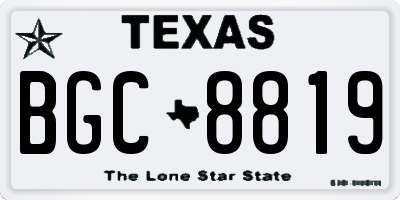 TX license plate BGC8819