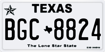 TX license plate BGC8824