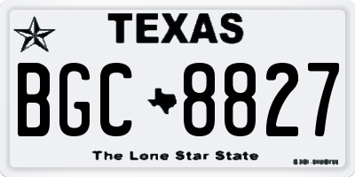 TX license plate BGC8827
