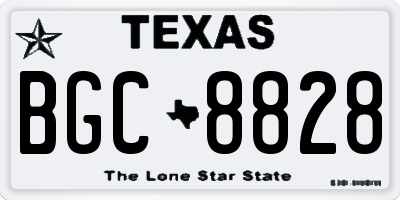 TX license plate BGC8828