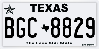 TX license plate BGC8829
