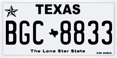TX license plate BGC8833