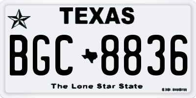TX license plate BGC8836