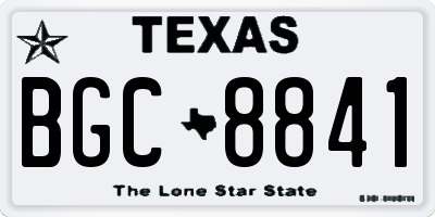 TX license plate BGC8841