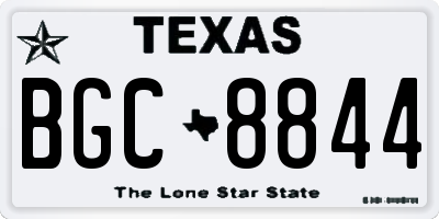 TX license plate BGC8844
