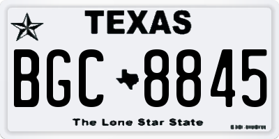 TX license plate BGC8845