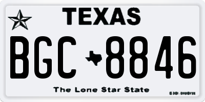 TX license plate BGC8846