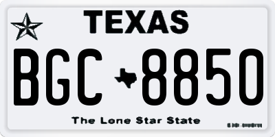 TX license plate BGC8850