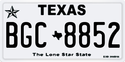 TX license plate BGC8852