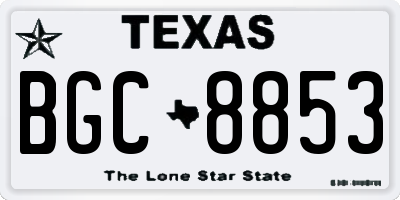 TX license plate BGC8853