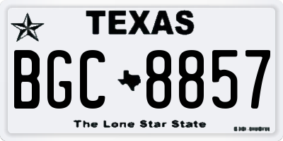 TX license plate BGC8857