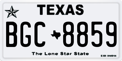 TX license plate BGC8859