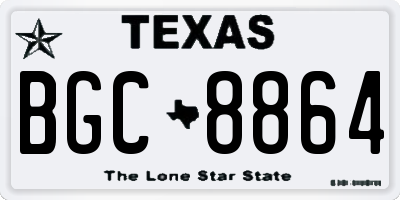 TX license plate BGC8864
