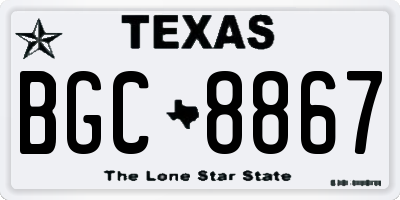 TX license plate BGC8867