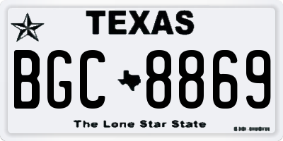 TX license plate BGC8869