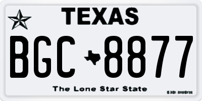 TX license plate BGC8877