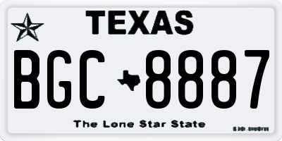 TX license plate BGC8887
