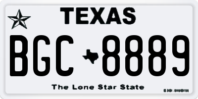 TX license plate BGC8889