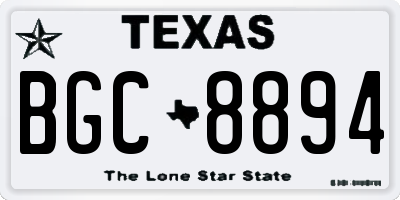 TX license plate BGC8894