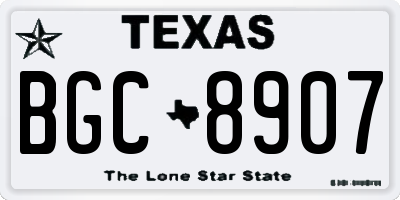 TX license plate BGC8907
