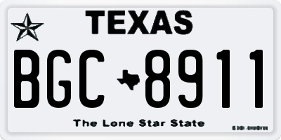 TX license plate BGC8911