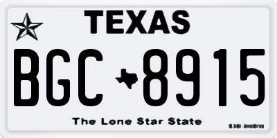 TX license plate BGC8915