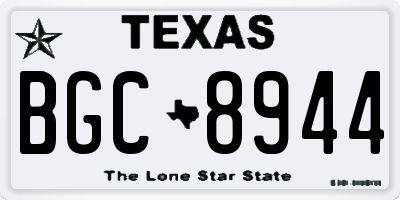 TX license plate BGC8944