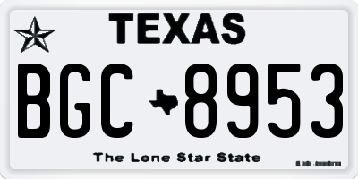 TX license plate BGC8953