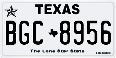 TX license plate BGC8956