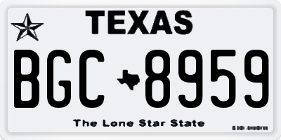 TX license plate BGC8959